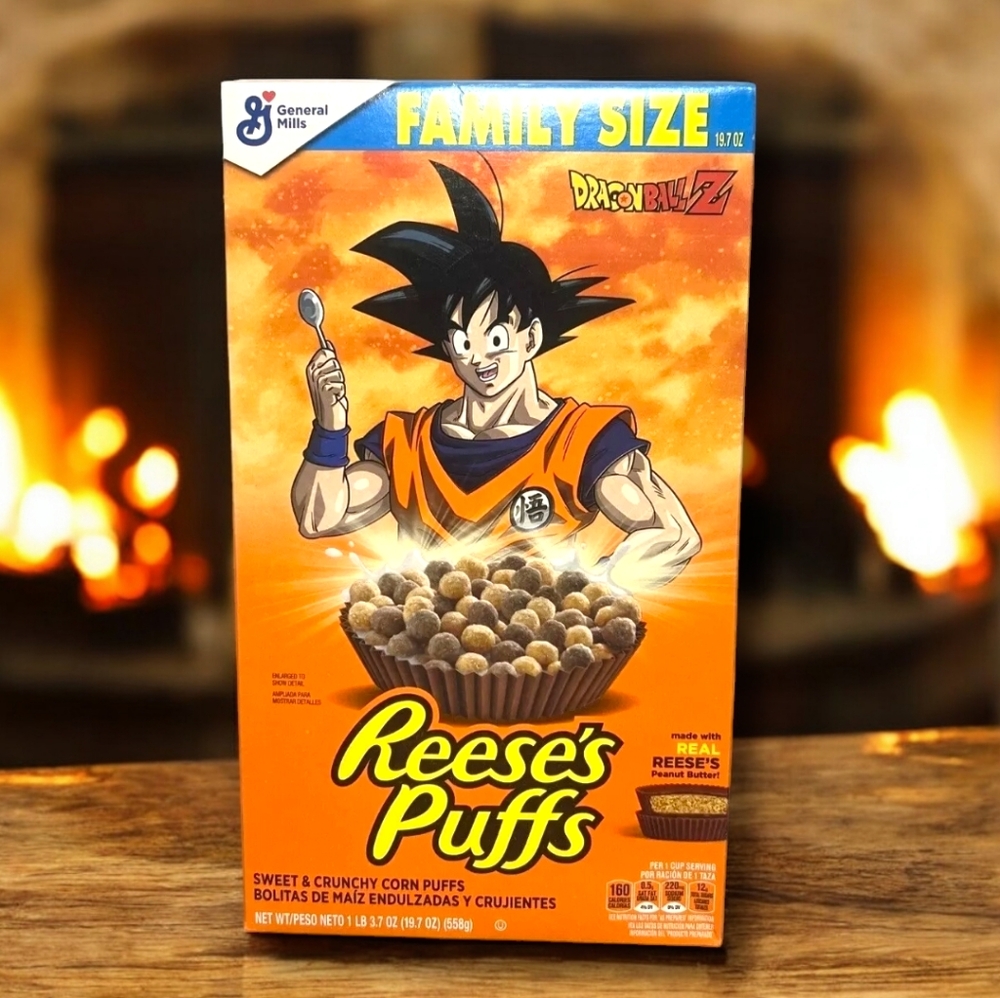 New Dragon Ball Z Reese’s Puffs (GOKU) Family Size 19.7 oz (Exp.Apr 2025)